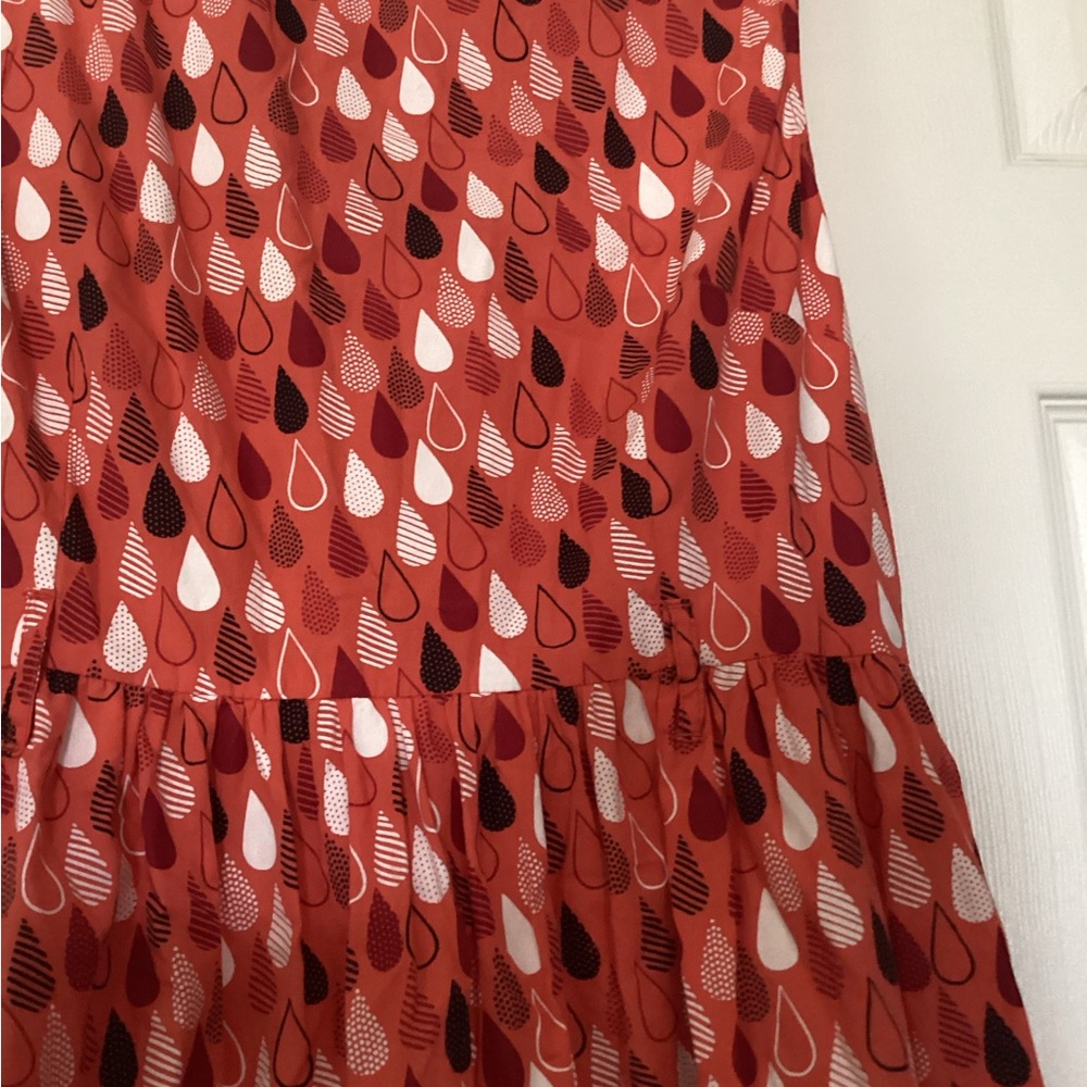 Circus Size 16 Orange Retro Fit & Flare Raindrop Sleeveless Dress - Picture 6 of 7